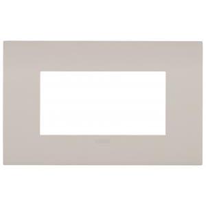 Placca fit 4 moduli in metallo colore sabbia di lipari 19954.31