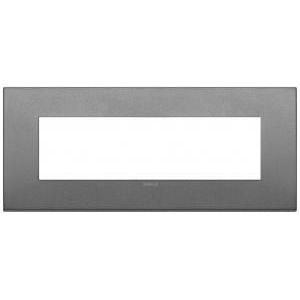Placca fit 7 moduli in metallo colore ardesia matt 19957.02