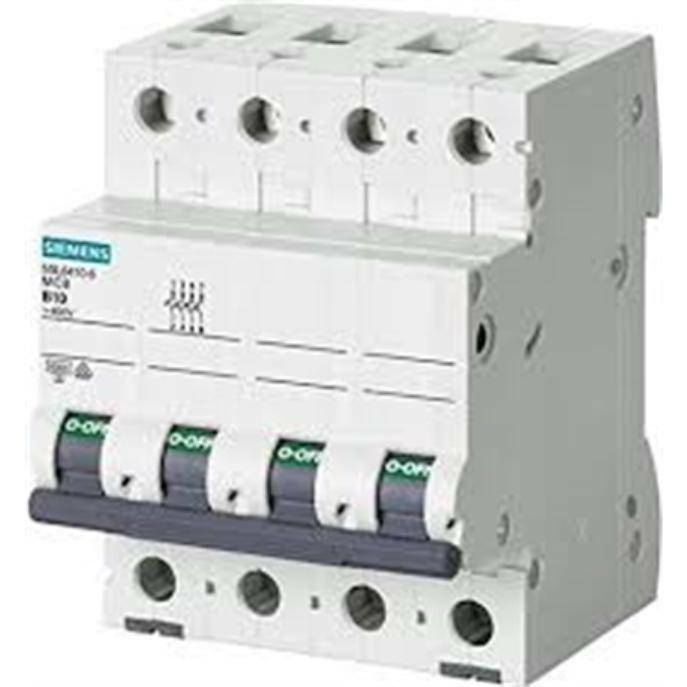 siemens siemens interruttore magnetotermico icu 6ka 4 poli 10a  5sl6410-7bb - foto 1