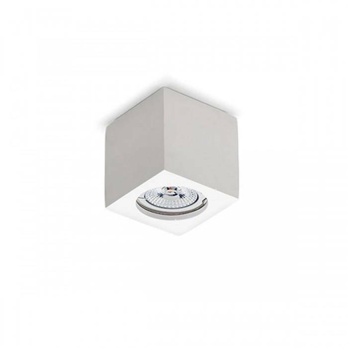 belfiore belfiore novantadieci 9010 faretto quadrato a plafone in gesso bianco volendo  da pitturare e personalizzare in gesso  attacco gu10 cristaly clii 8897.004.35 - foto 1
