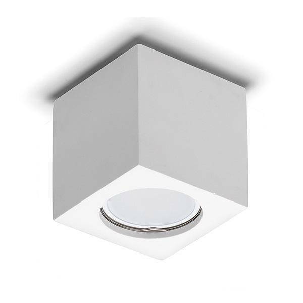 belfiore belfiore novantadieci 9010 faretto quadrato a plafone in gesso bianco volendo  da pitturare e personalizzare in gesso  attacco gu10 cristaly clii 8897.004.35 - foto 2