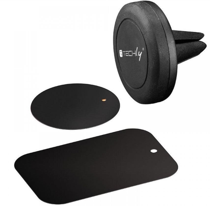 Supporto magnetico Techly da auto per smartphone- nero-022298 01
