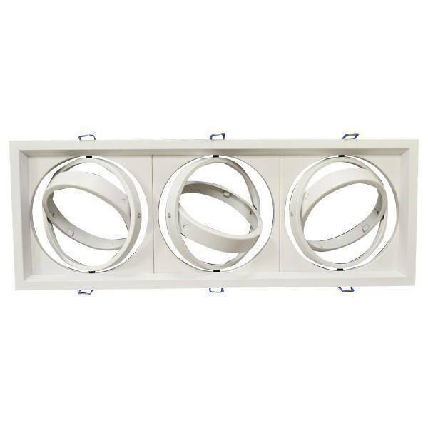 v-tac v-tac faretto ad incasso triplo quadrato orientabile colore bianco ar111 vt-7223 3577 - foto 1