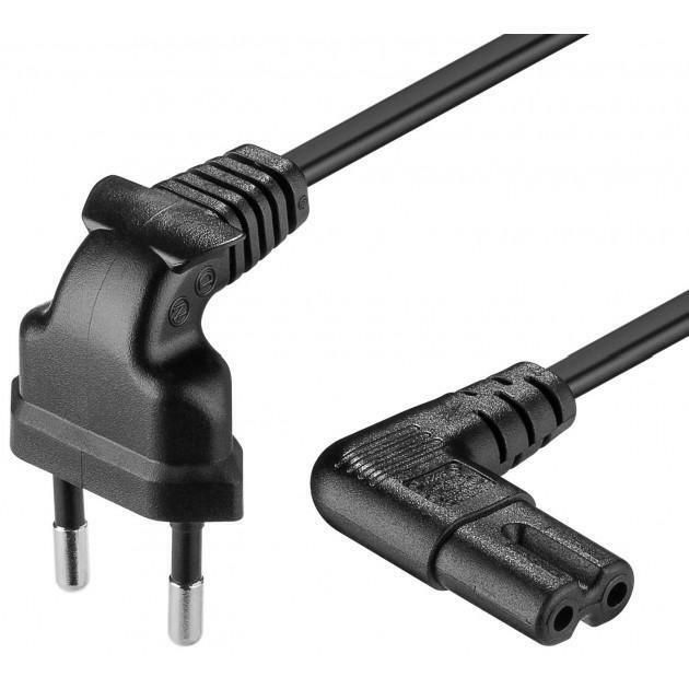 goobay cavo alimentazione c7 con spine salvaspazio ad angolo 1,5 mt. nero 973482 - foto 1