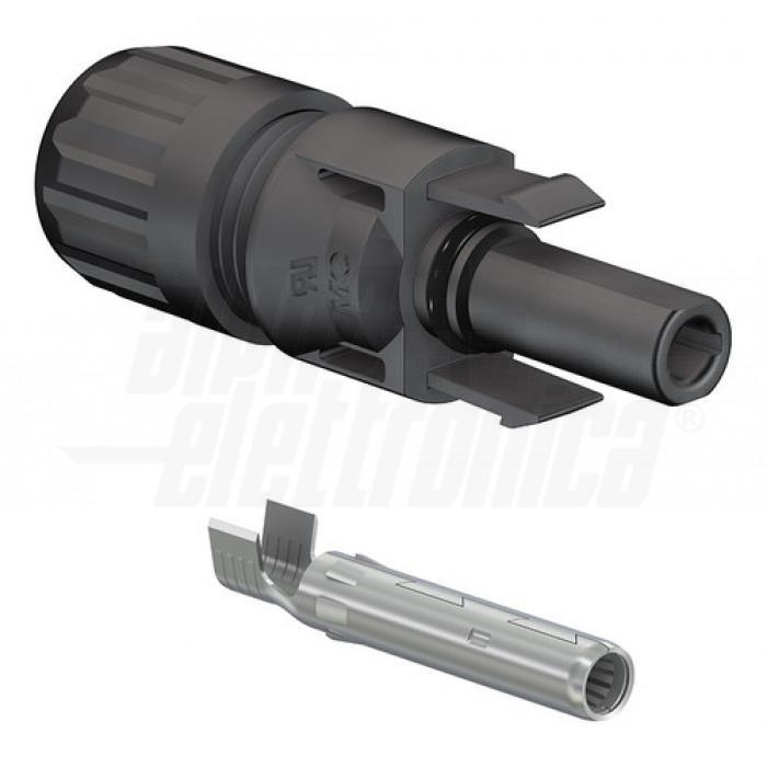 Connettore volante femmina Alpha Elettronica MC4 max 1000V nero - 200-405 02