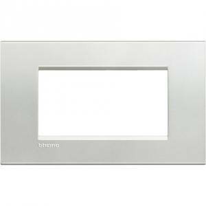 Livinglight placca 4 moduli colore  argento lna4804ag