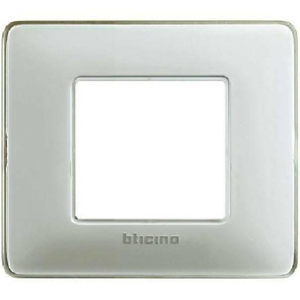 bticino bticino matix placca 2 posti ghiaccio am4802cbn - foto 1