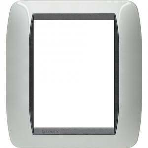 Livinglight international placca 3+3 moduli  color alluminio chiaro  l4826al
