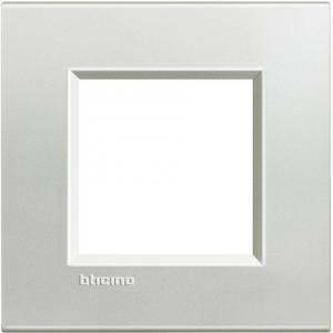 Livinglight placca 2 moduli colore argento lna4802ag