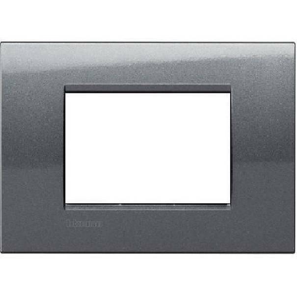 bticino bticino livinglight placca 3 moduli colore  acciaio lna4803ac - foto 1
