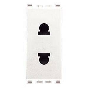 Eikon bianca presa sicury 2p 16a usa+eu o4, 8mm bianco 20234.b