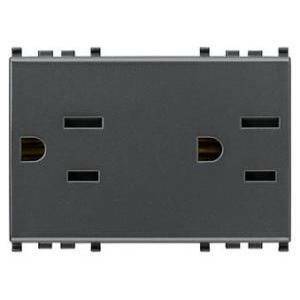 Eikon  2 prese sicury 2p+t 15a usa sa grigio 20243