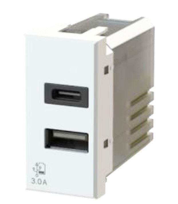 4 box 4box presa usb con connettore tipo c e tipo a 3.0a per bticino axolute bianco 4b.hd.usb.30 - foto 1