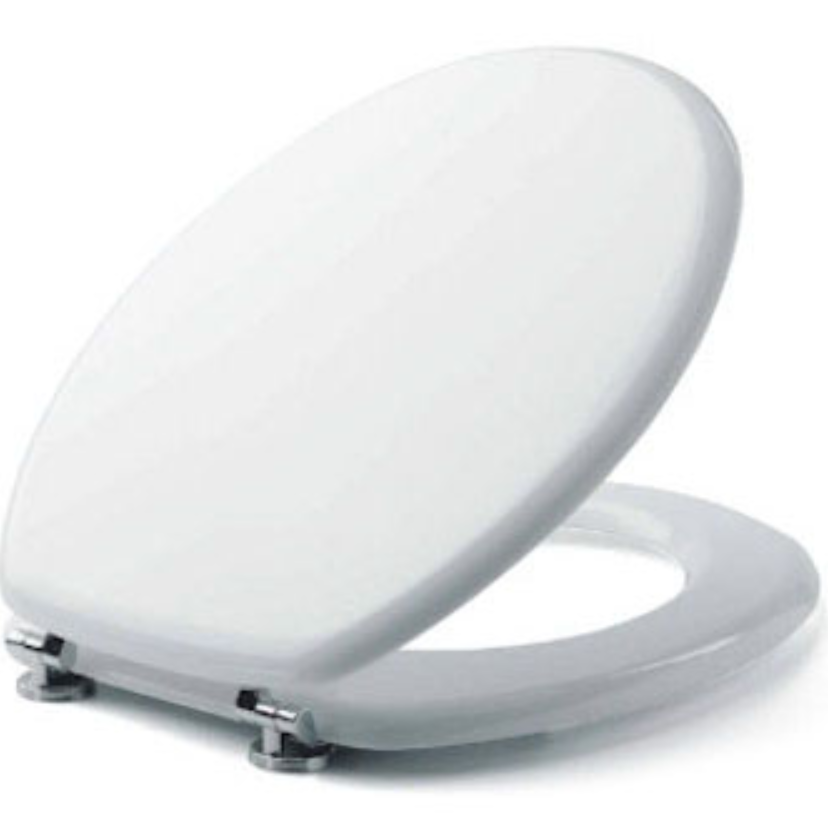 sedile wc universale in mdf bianco con coperchio