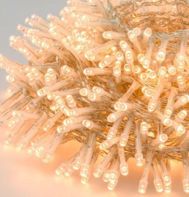 giocoplast natale giocoplast 300 led bianco caldo con cavo trasparente 15m 14320520 - foto 1