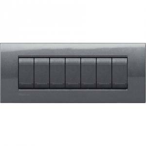 Livinglight placca 7 moduli colore acciaio lna4807ac