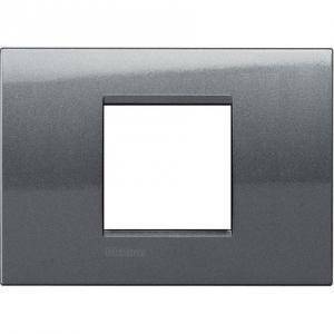 Livinglight placca 2 moduli colore  acciaio lna4819ac