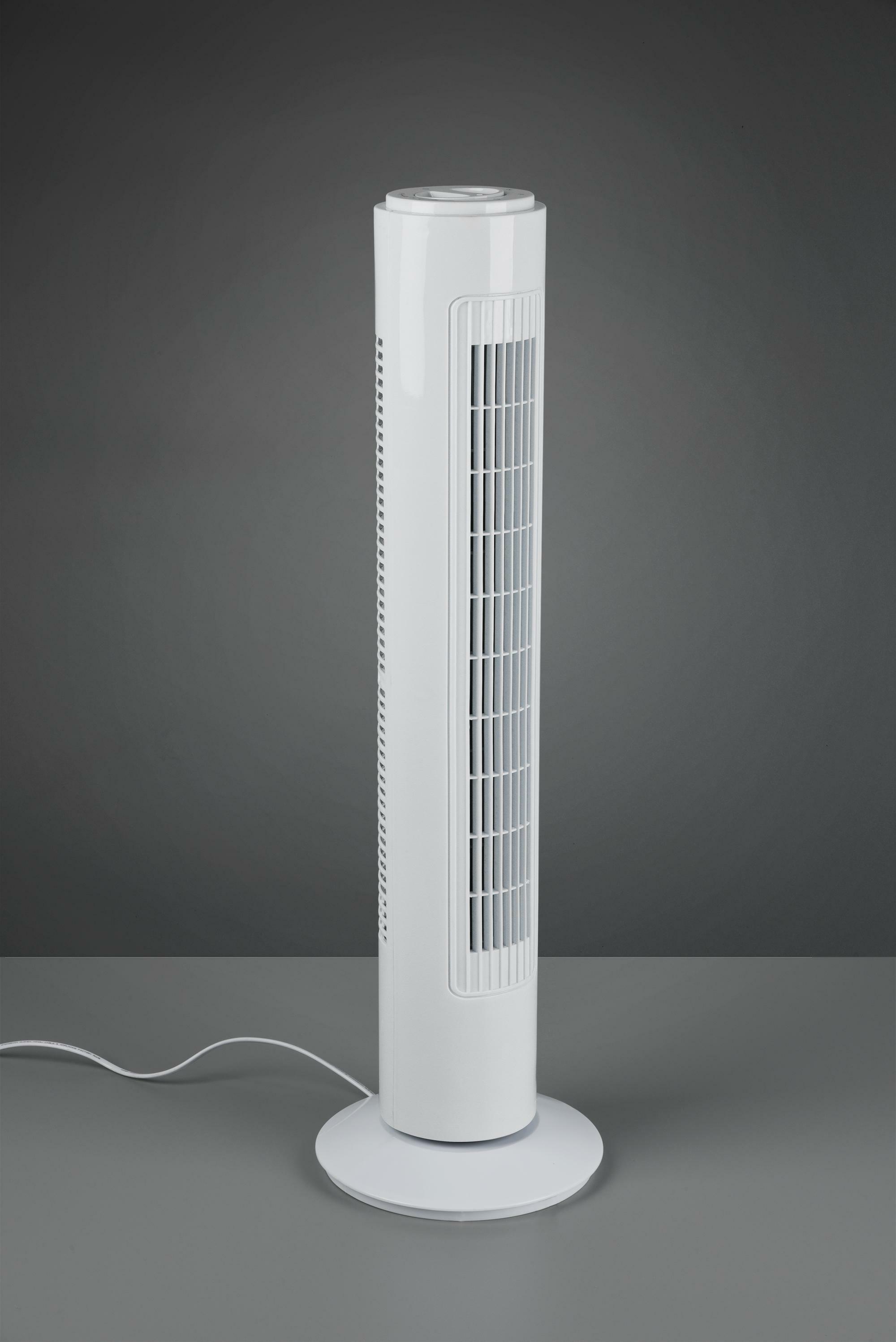 trio lighting malmo ventilatore da terra bianco a torre con interruttore 3 velocita' oscillante h. 73,5cm d. 12cm r032-01 - foto 1