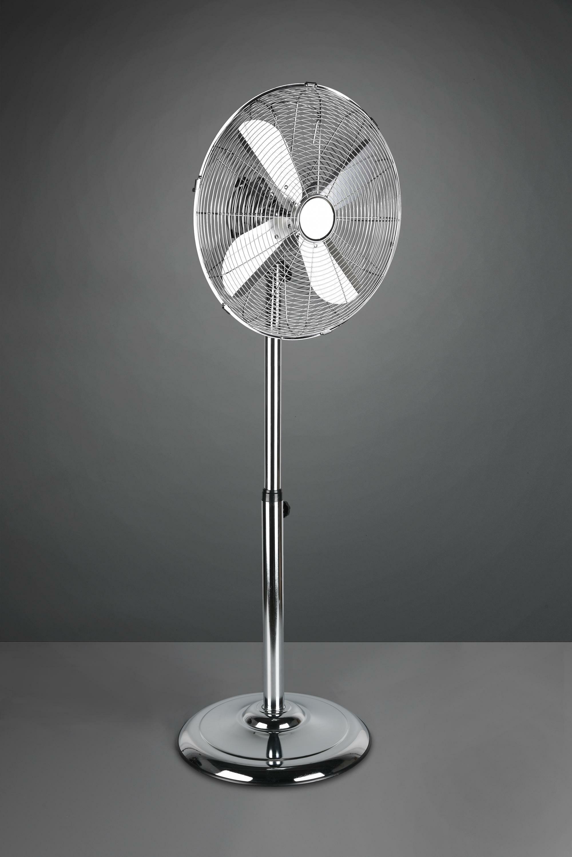 trio lighting ystadt ventilatore da terra cromato con interruttore 3 velocita' oscillante e regolabile in altezza con timer h. 139cm d. 45cm r037-06 - foto 1