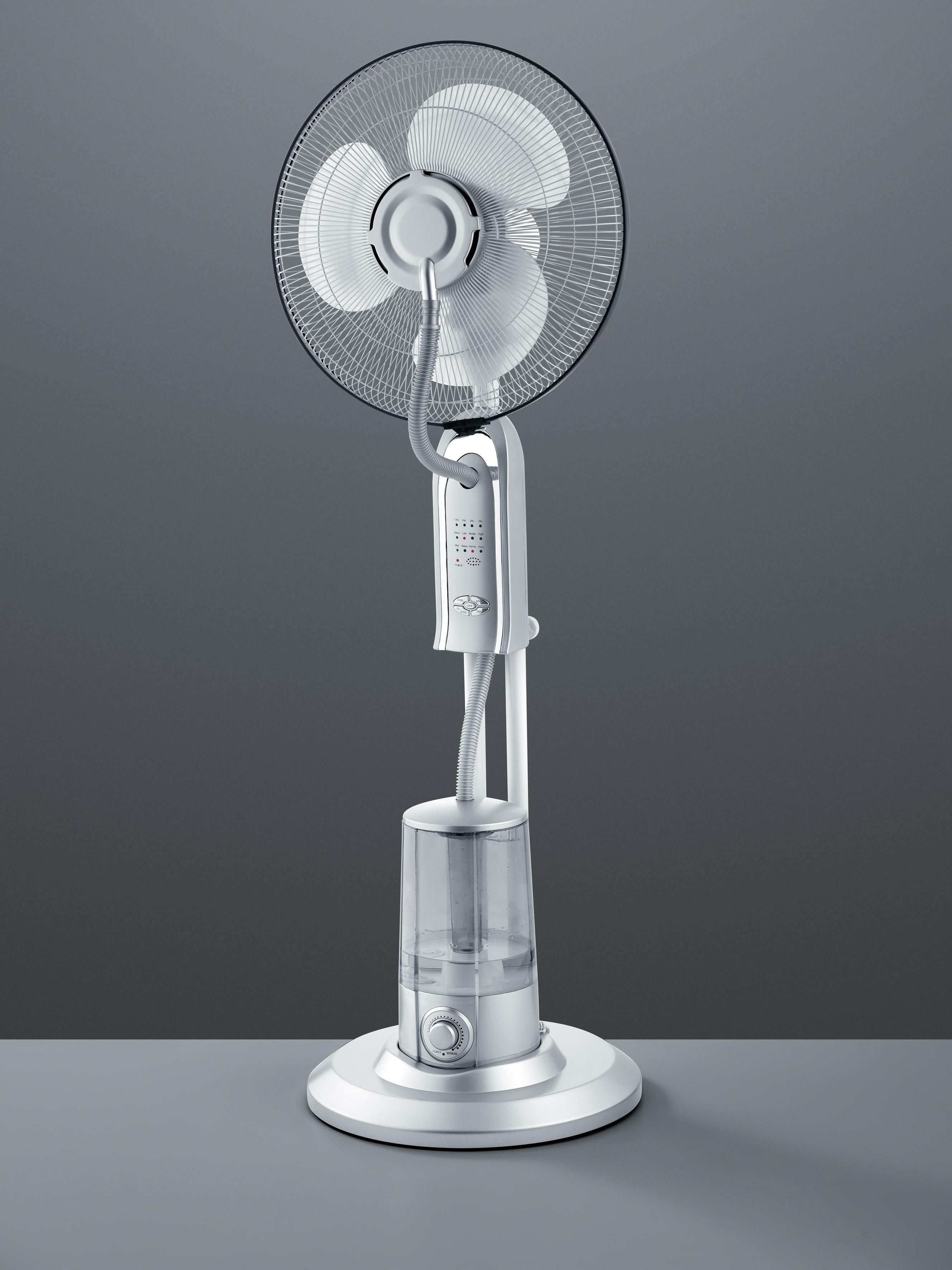 trio lighting andreas ventilatore da terra alluminio con telecomando 3 velocita' oscillante e regolabile in altezza con serbatoio acqua per effetto nebulizzatore h. 127cm d. 40cm r038-87 - foto 1