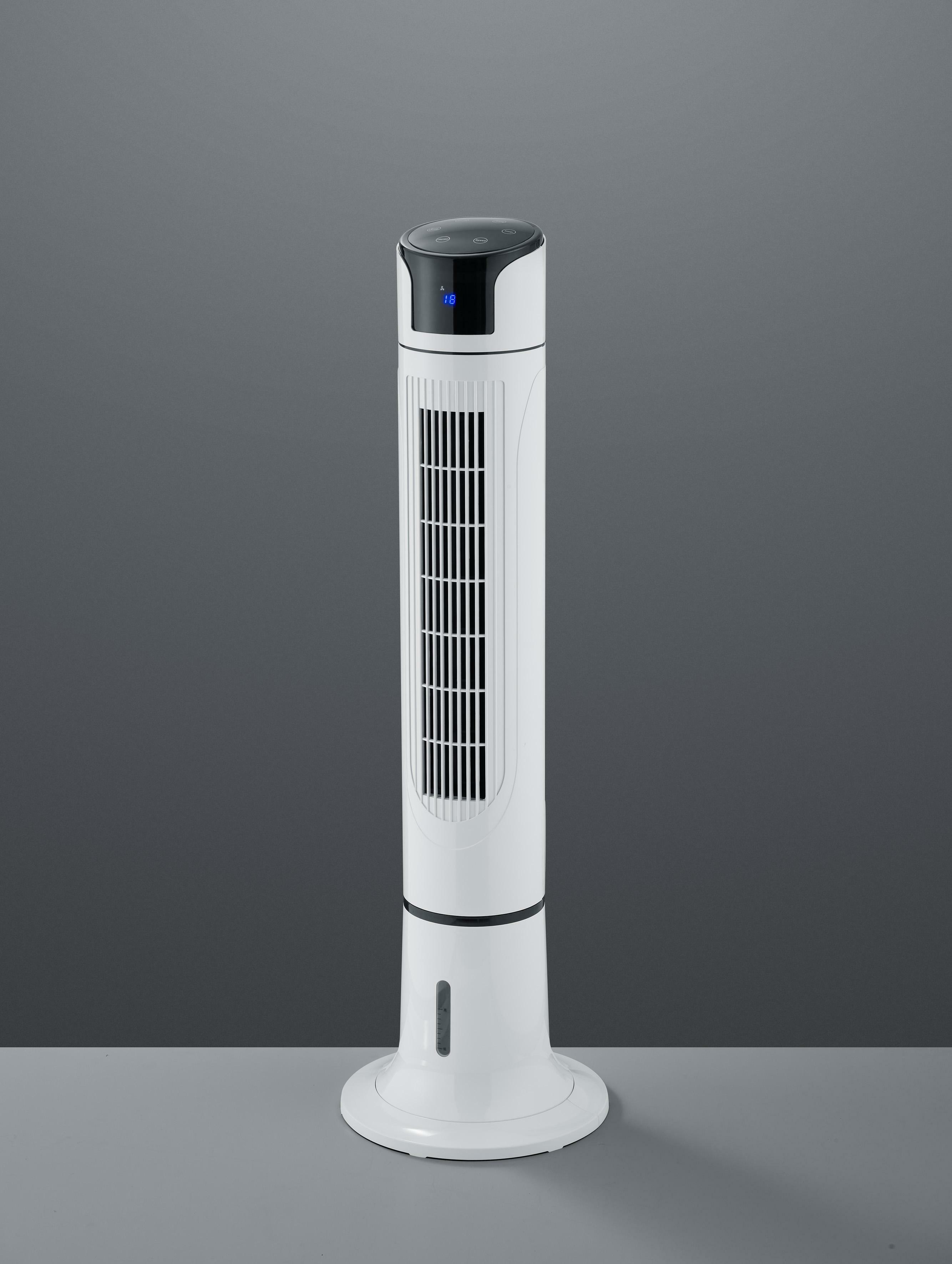 trio lighting iceberg ventilatore da terra torretta bianca touch display con telecomando 3 velocita' oscillante e timer con serbatoio acqua per effetto nebulizzatore h. 114cm d. 18cm r039-01 - foto 1