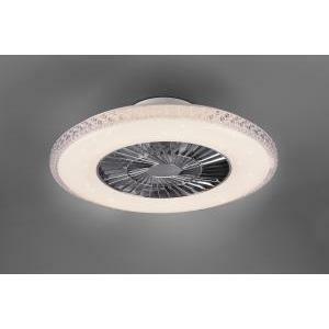 Harstad ventilatore e plafoniera led diffusore satinato ed effetto cristallo con telecomando multifunzione regolazione intensita' e temperatura di colore d.60cm r62412106