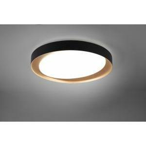 Zeta plafoniera led diffusore bianco con bordo nero e oro e telecomando multifunzione d.48,5 r62712402