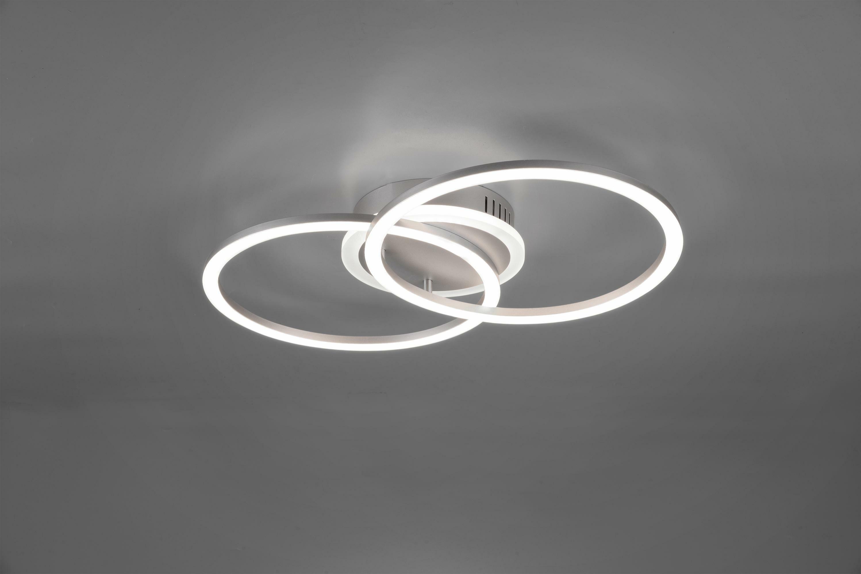 trio lighting venida plafoniera led doppio cerchio alluminio con luce centrale regolazione intensita' interruttore l.50cm r62783187 - foto 1