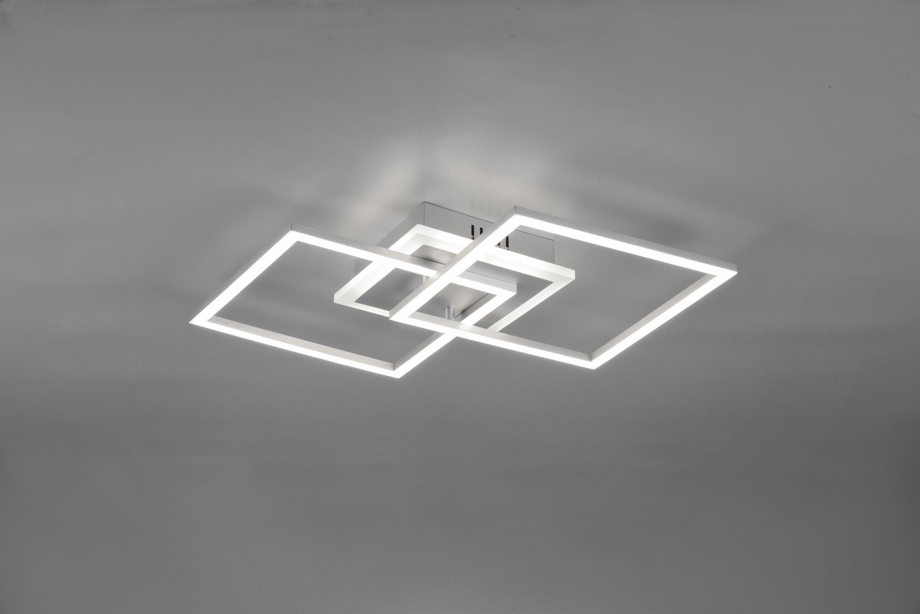 trio lighting venida plafoniera led doppio quadrato alluminio con luce centrale regolazione intensita' interruttore l.58cm r62793187 - foto 1