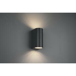 Roya applique da esterno fusione alluminio stondata antracite a bi-emissione ip44 h.15cm 204260242