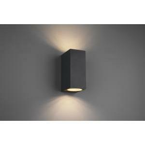 Roya applique da esterno fusione alluminio squadrata antracite a bi-emissione ip44 h.15cm 204269242