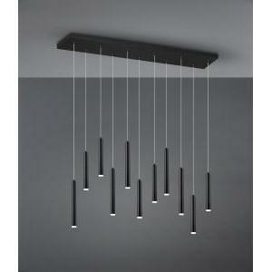 Tubular sospensione led rettangolare 11 tubi nera intensita' regolabile con interruttore d. 2,2 l. 115cm 321611132