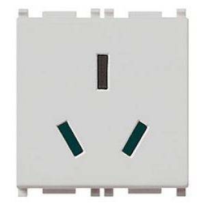 Plana presa sicury silver cinese 2 poli+terra 16a 14254.sl
