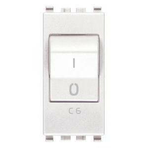 Eikon bianca interruttore automatico magnetotermico 1p+n c6 120-230v bianco 20405.06.b
