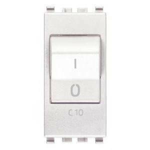 Eikon bianca interruttore automatico magnetotermico 1p+n c10 120-230v bianco 20405.10.b