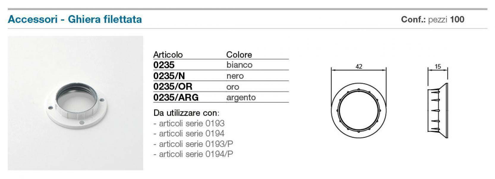 fai fai ghiera resina per porta lampade e14 bianca 0235 - foto 2