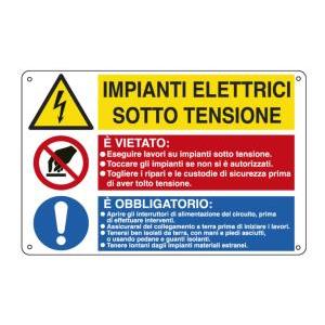 Cartello alluminio  impianti elettrici sotto tensione- 35-31