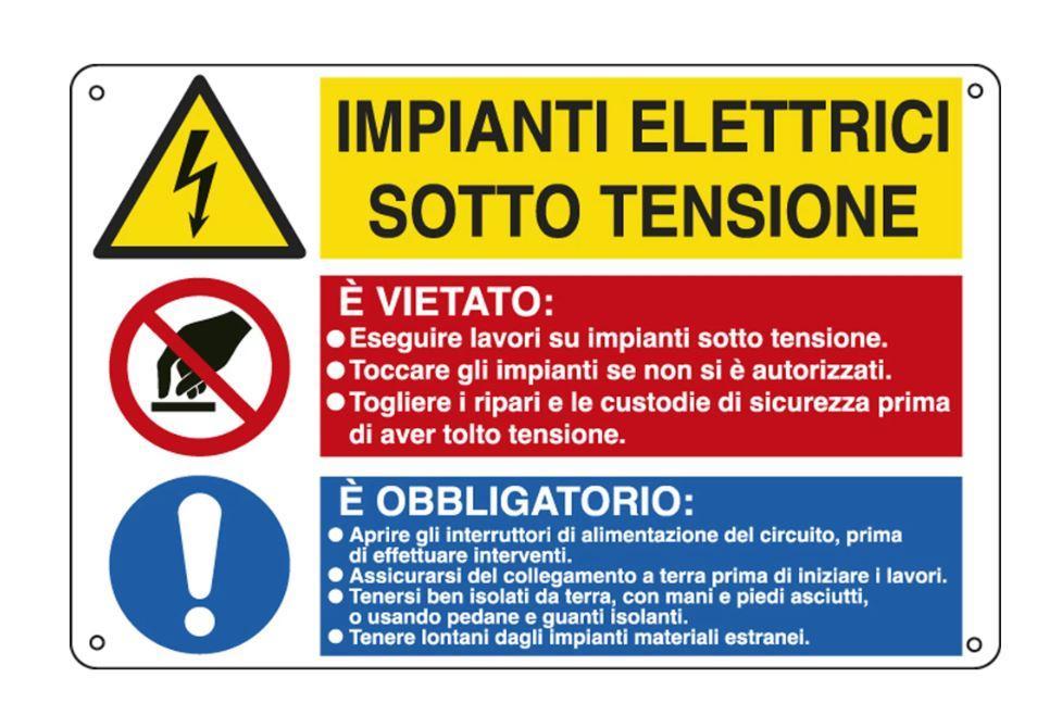 Cartello alluminio Cartelli segnalatori impianti elettrici sotto tensione- 35-31 01