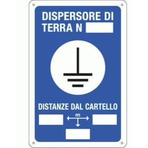 Cartello in alluminio  'dispersore di terra' - 76-12