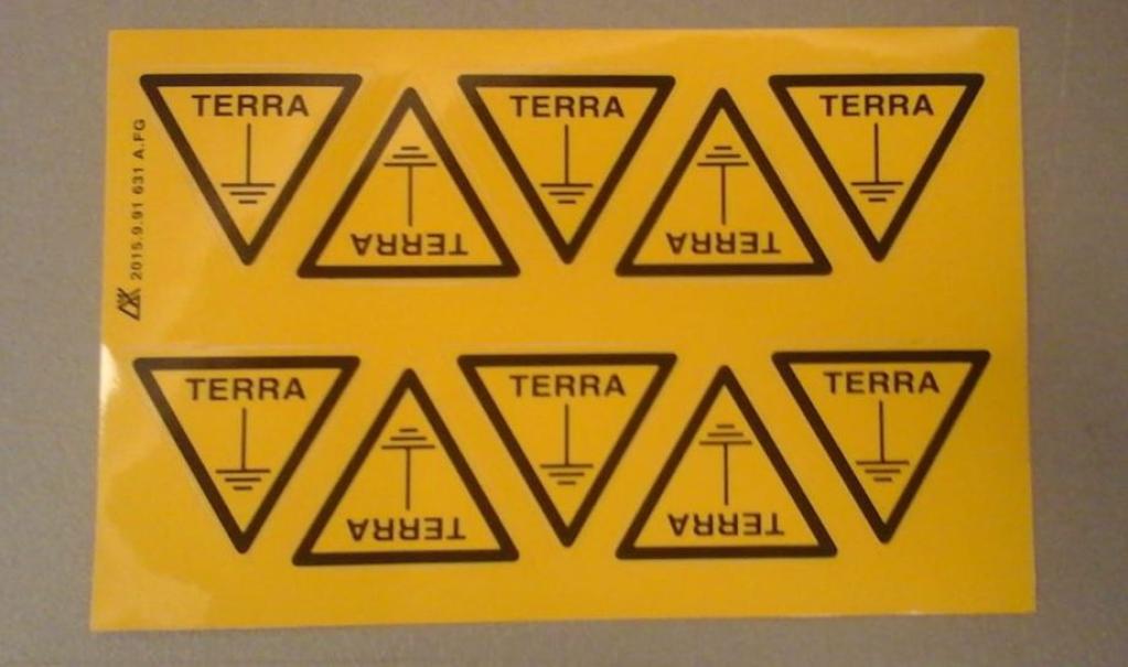 10 Etichette adesive Cartelli segnalatori simbolo Terra - 91631-A 01