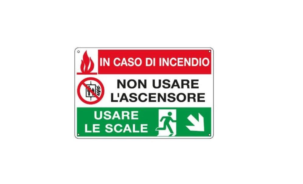 Cartello alluminio Cartelli Segnalatori testo in caso di incendio- EF3537 01