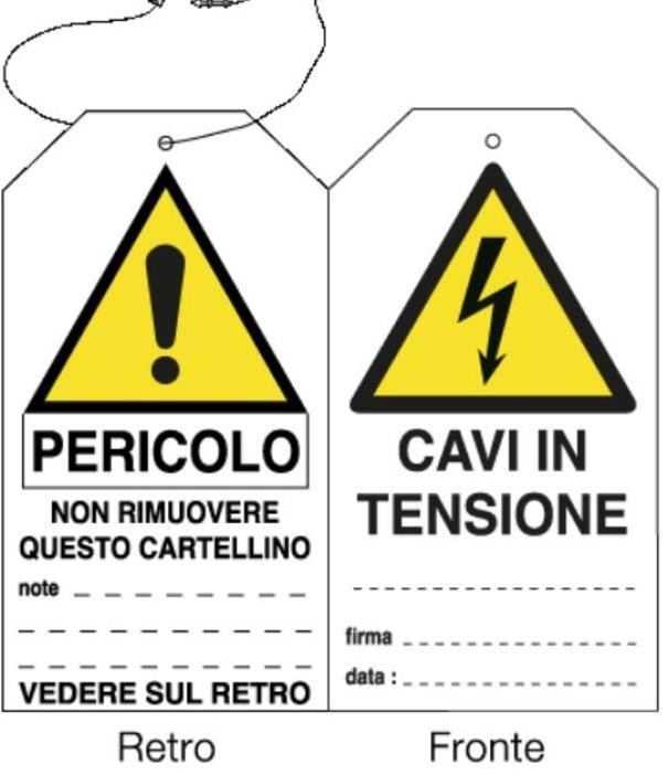 cartelli segnalatori cartellino appendibile cartelli segnalatori testo 'cavi in tensione' fronte retro - 98-15 - foto 1
