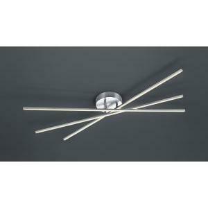 Tiriac plafoniera led grande 3 bacchette orientabili di metallo acciaio satinato con regolazione 3 intensita' con normale interruttore a scatto d.100cm 8,5w 3000k 671610307