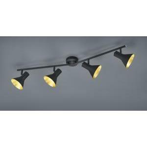 Nina barra 4 spots attacco e14 diffusori metallo nero e oro  r80164002