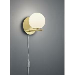 Pure applique metallo colore ottone opaco con sfera bianca d. 16cm p. 21cm 202000108