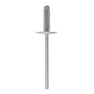 100 rivetti a strappo  in alluminio diametro 4 mm lunghezza 13 mm testa 10 mm - 03001040013f2