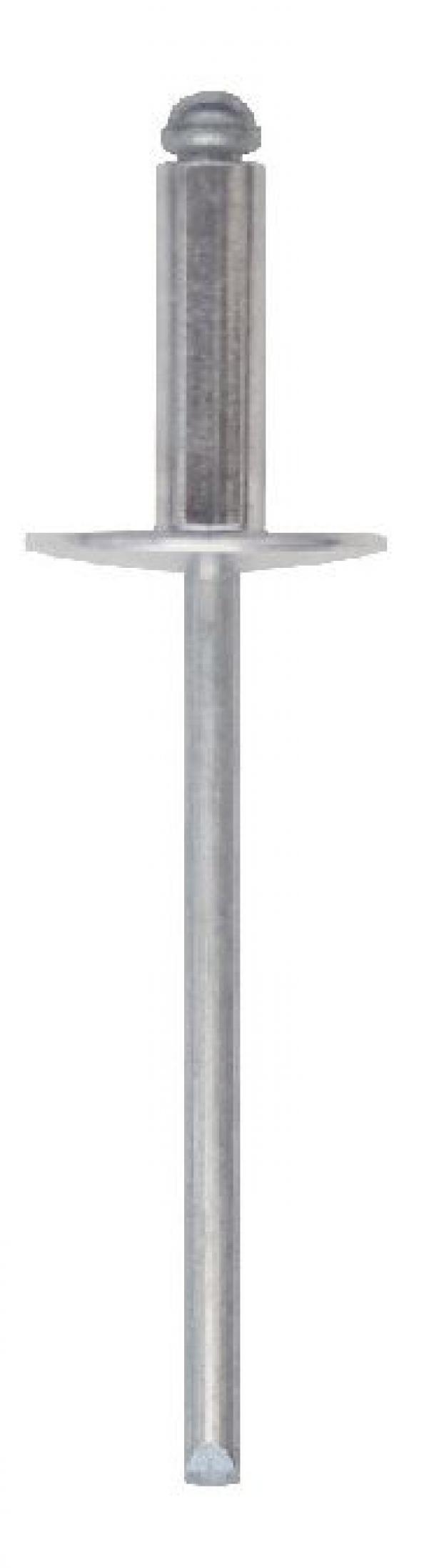 100 Rivetti a Strappo FRIULSIDER in Alluminio Diametro 4 mm Lunghezza 13 mm Testa 10 mm - 03001040013F2 01