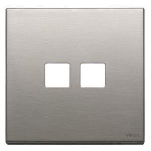 Placca  eikon exé 22682.2.11-flat-2 moduli 2 comandi-nichel