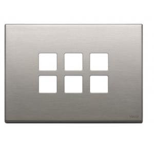 Placca  eikon exé 22693.11-flat-3 moduli 6 comandi-nichel