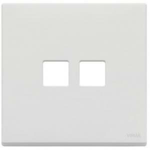 Eikon exe' placca 2 moduli con 2 fori flat bianco matt 22682.2.01